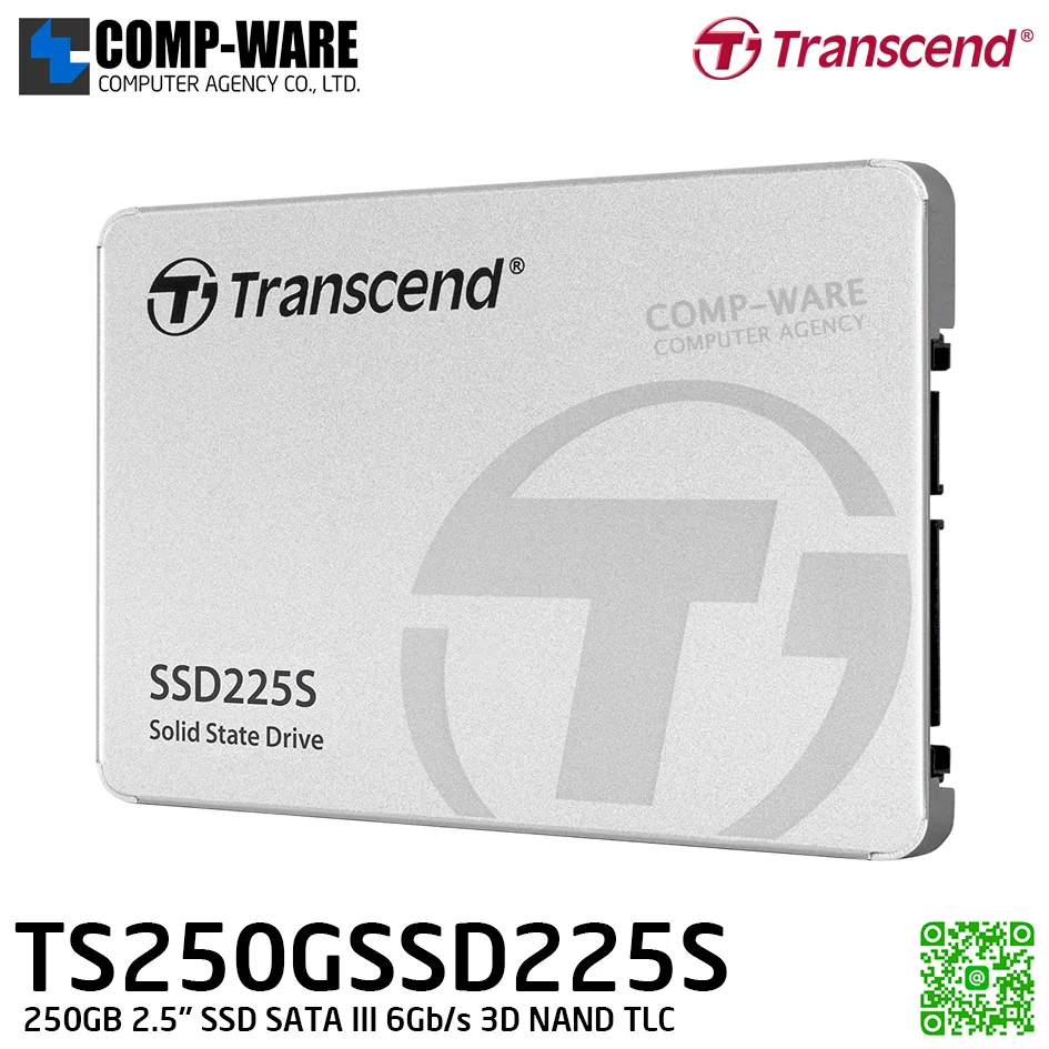 Transcend SSD225S 250GB 2.5" SSD SATA III 6Gb/s 3D NAND TLC - TS250GSSD225S - 3Y Warranty