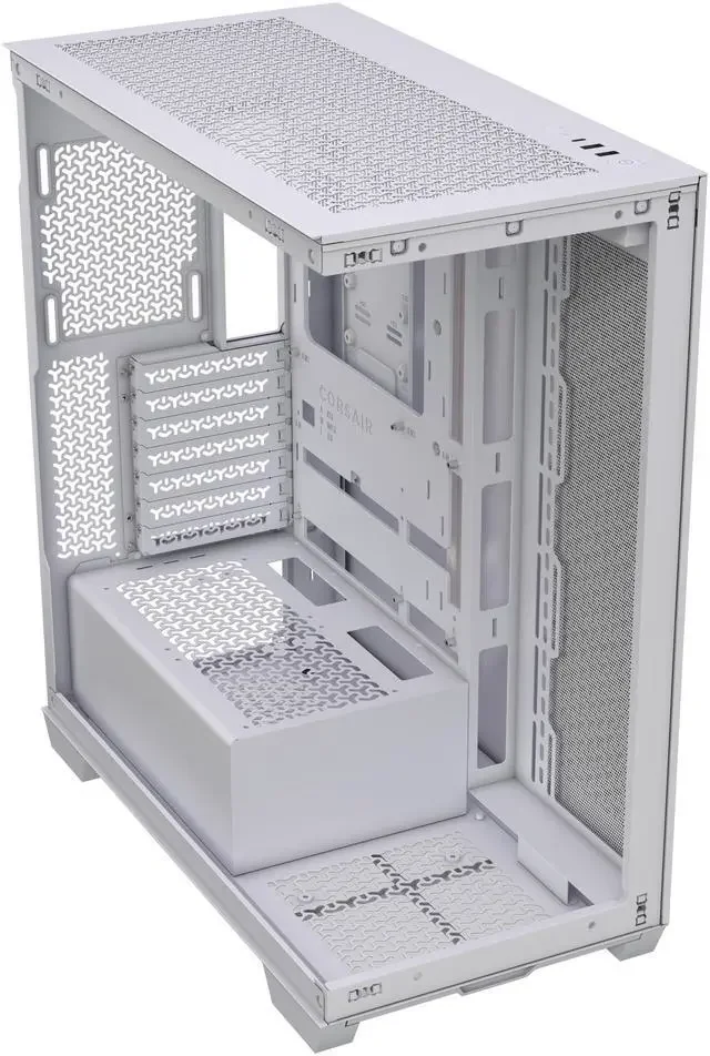 Alt view image 20 of 20 - CORSAIR 3500X Tempered Glass Mid-Tower PC Case, White – No Fans Included - Reverse Connection Motherboard Compatible – Fits up to 10x 120mm Fans – Up to 2x 360mm Radiators