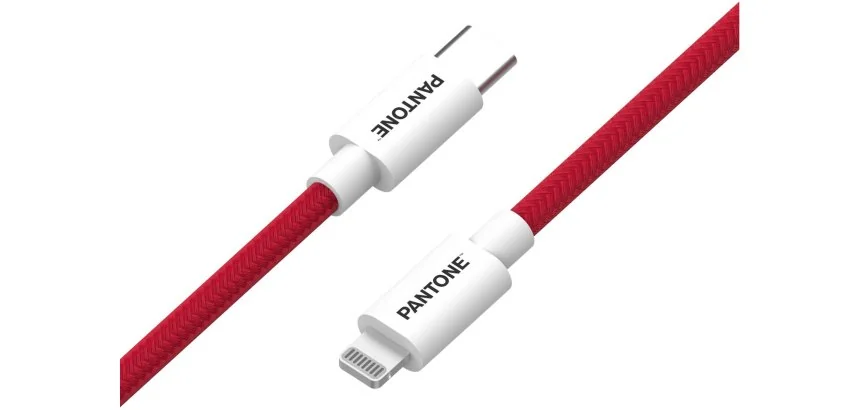 Pantone PT-CTL002-5R1 cavo Lightning 1,5 m Rosso, Bianco