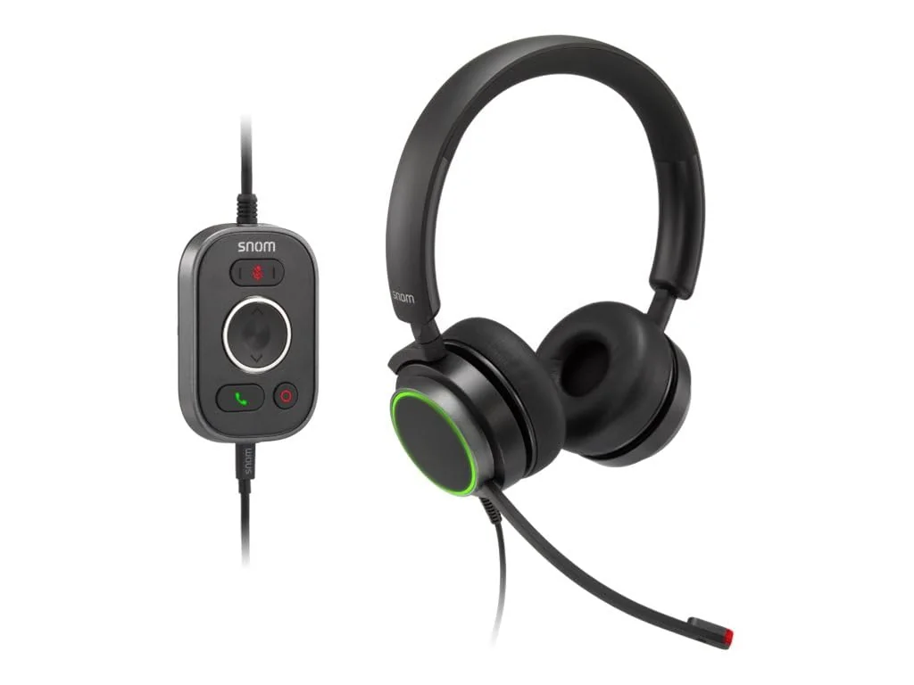 Snom A330D Wired Over-Ear Headset - Headset with Microphone Wireless, Headphones Cable, Gaming Headset Wireless with Microphone &amp; Passive Noise Cancellation - Phone 00004598