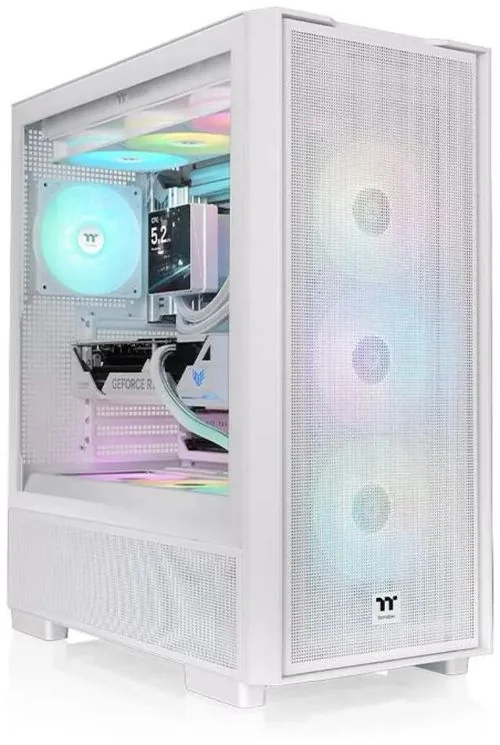 Alt view image 2 of 6 - Thermaltake S380 TG ARGB; 1x120mm SF120 ARGB & 1x360mm SF360 ARGB PWM Fans included; 360mm Radiator Support; ATX/mATX/mITX; Hidden Connector Support (ATX/mATX); Adjustable Cable Cover; Snow