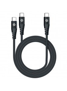 100W USB-C TO 2USB-C CABLE 1.3M BK