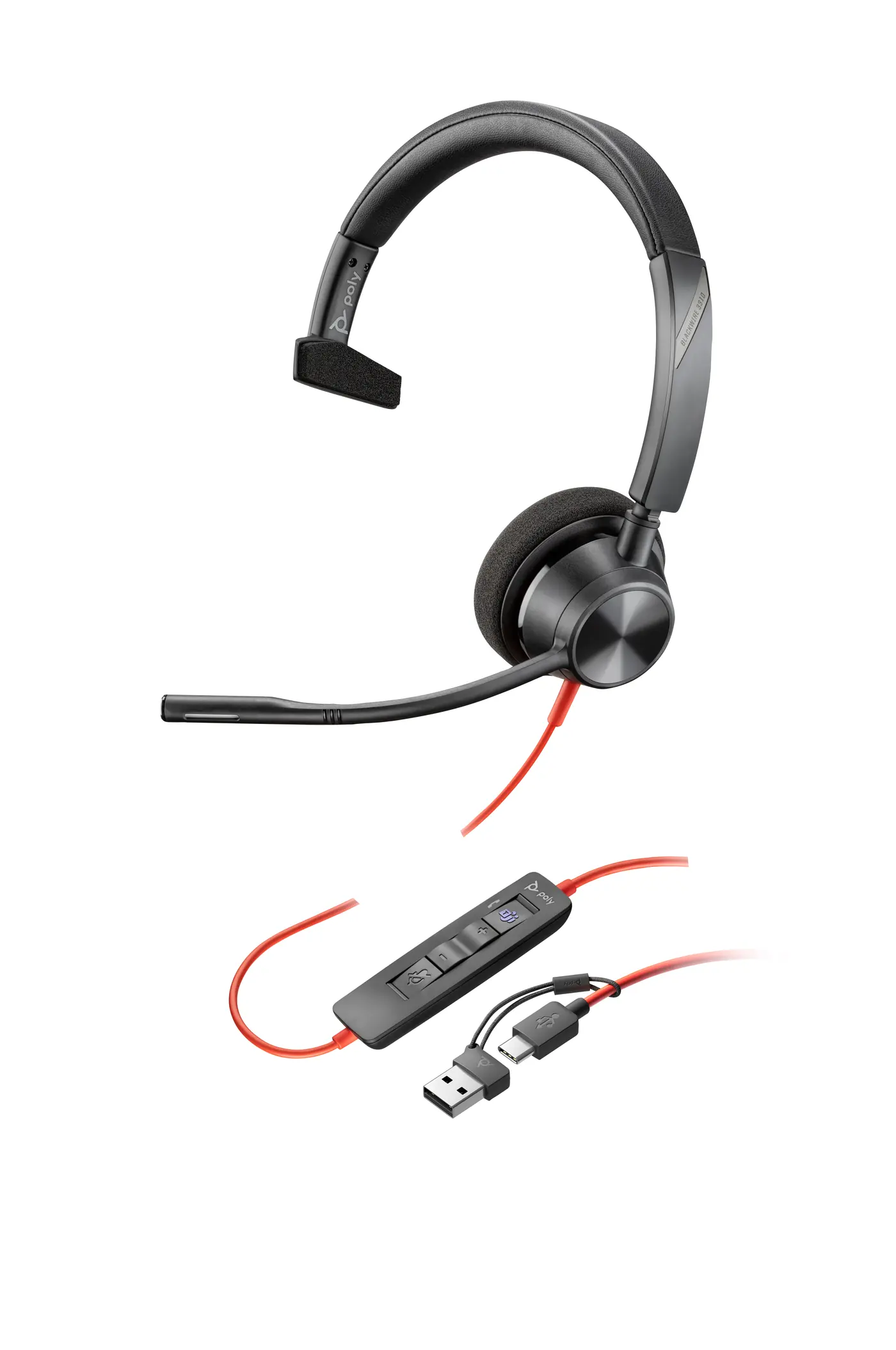 POLY BW 3310 MONO -M USB-C/A MOQ10