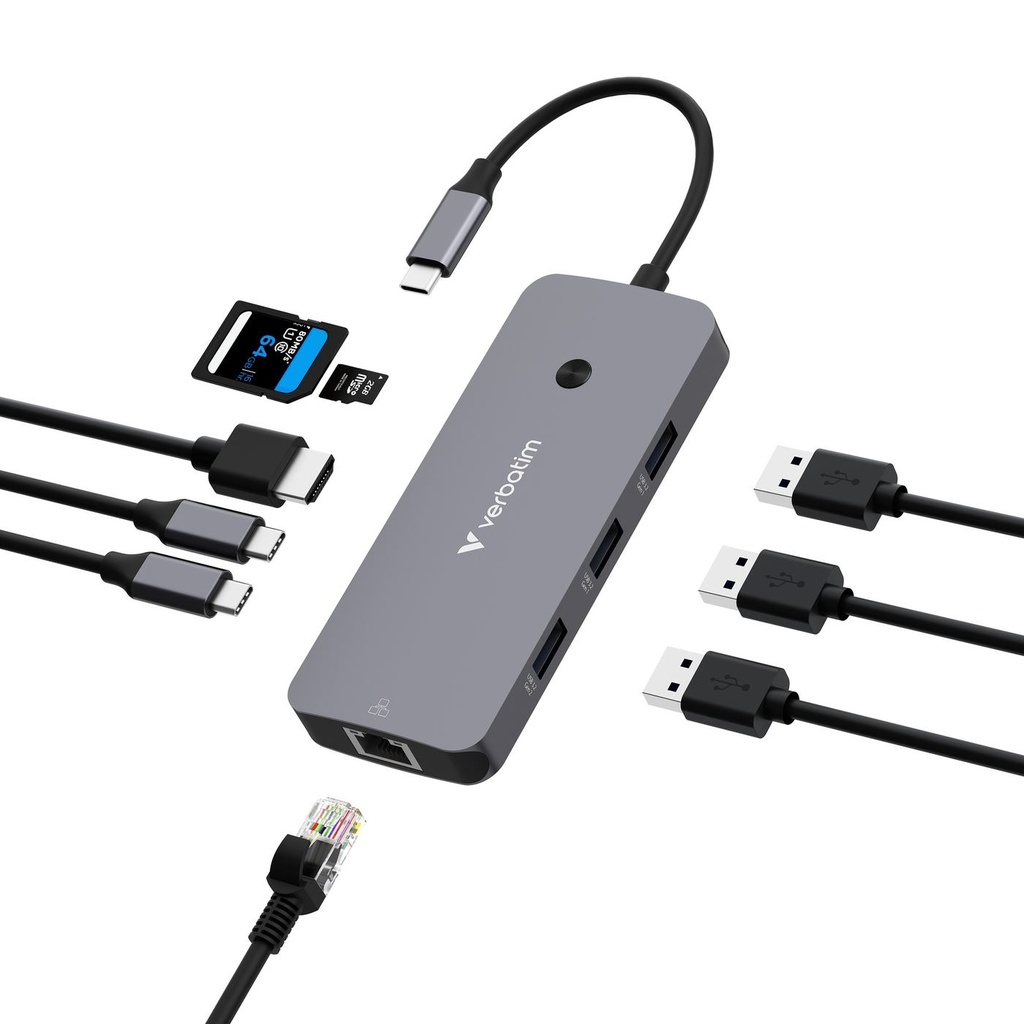 USB C MULTIPORT HUB 9 IN 1 HDMI 4K