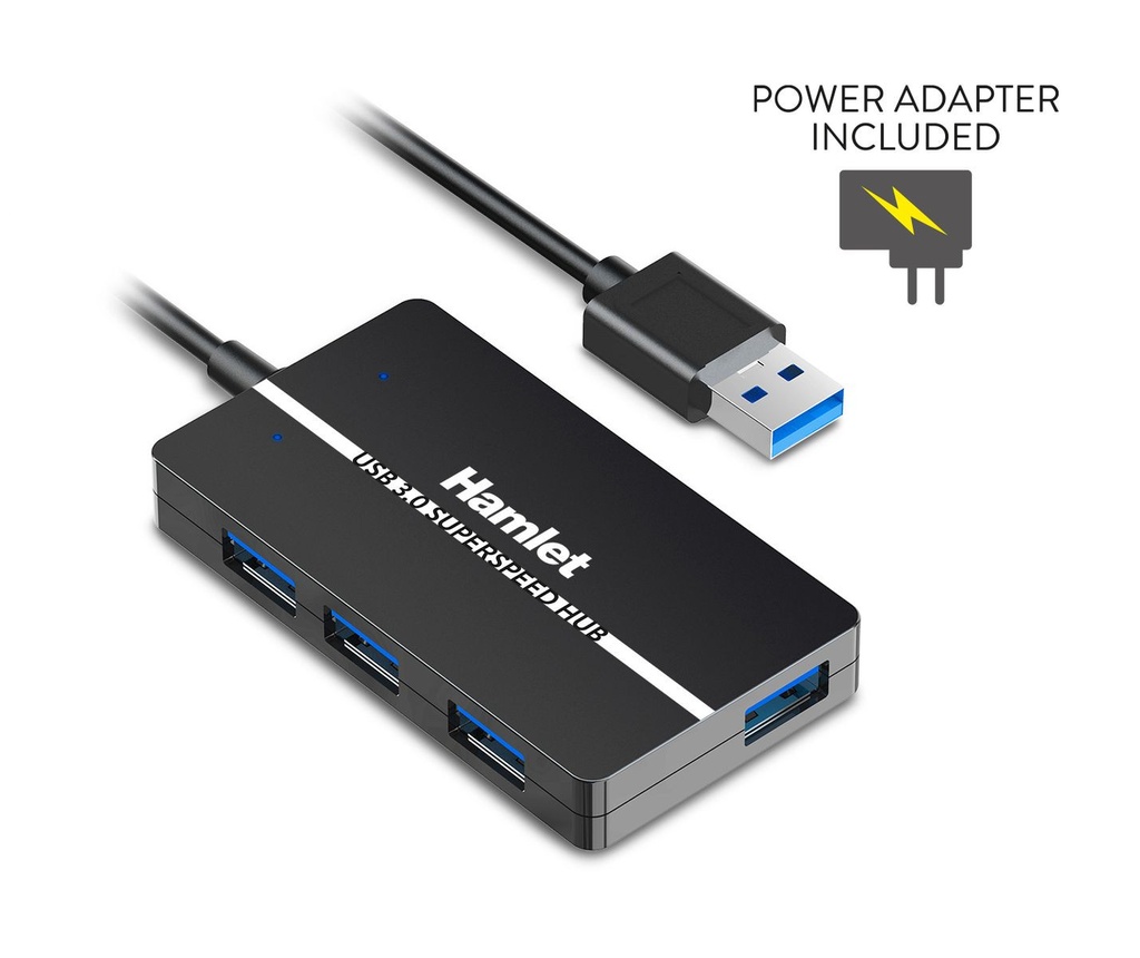 HUB USB3.0 SLIM 4P. 5GBPS ALIM.10W