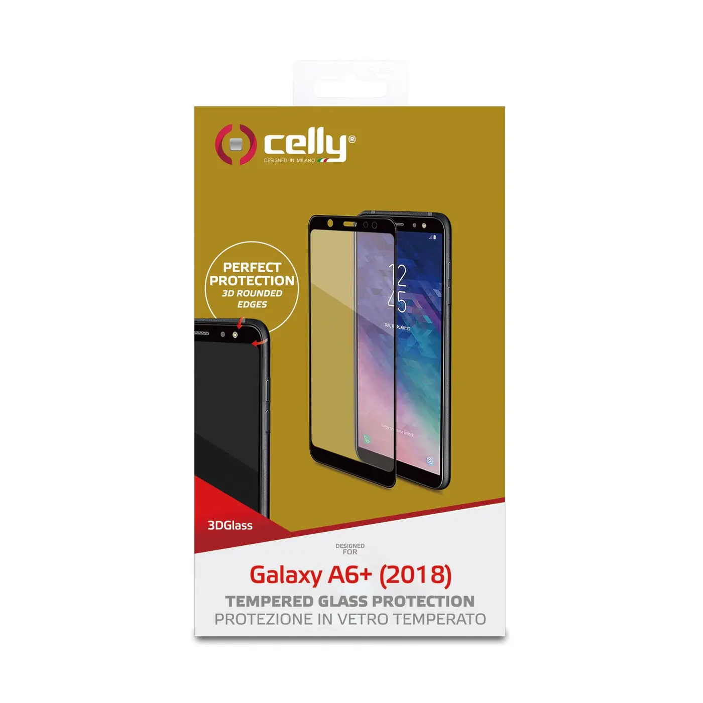 3D GLASS GALAXY A6+ 2018 BLACK