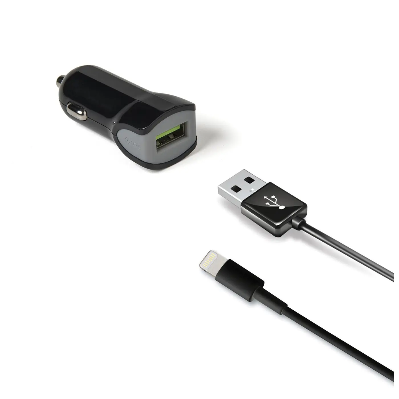 USB-A CAR CHARGR 12W+LIGHTNING CABL