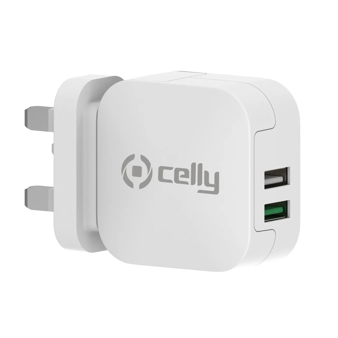 2USB-A UK WALL CHARGER 17W WHITE