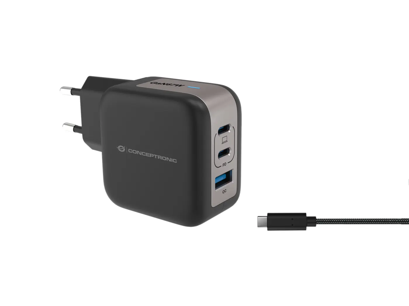 3-PORT 67W GAN USB PD CHARGER
