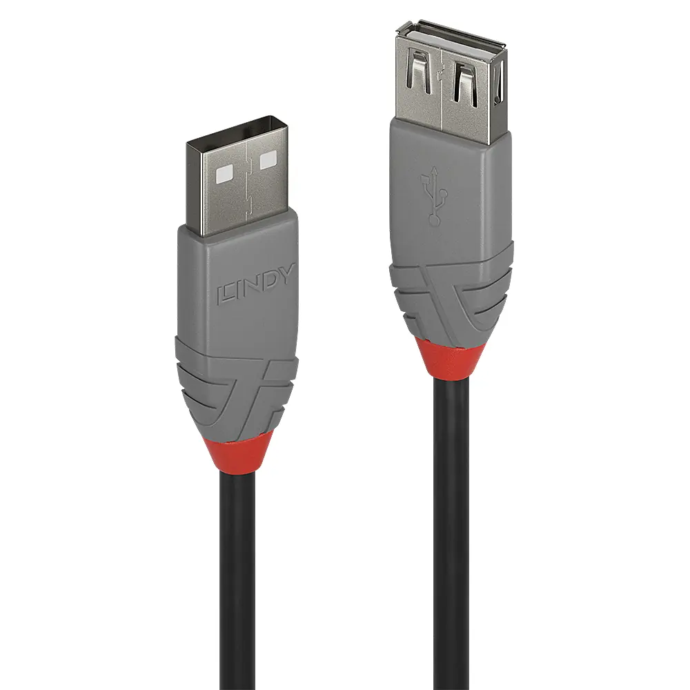 0,2M USB 2.0 KABEL AM / AF, ANTHRA
