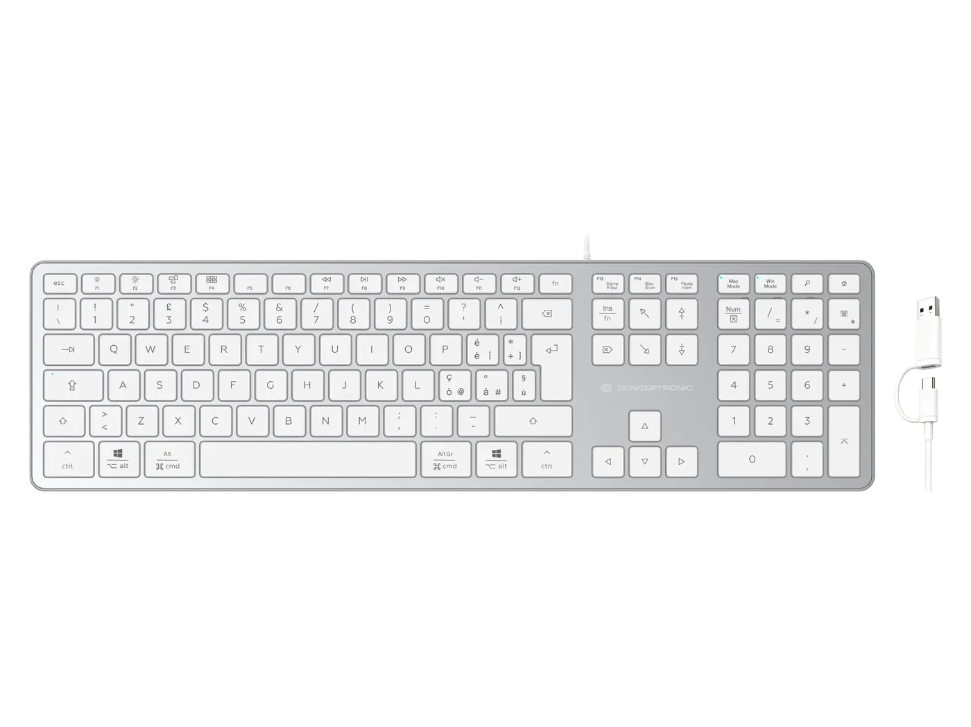 USB KEYBOARD SOTTILE USB-A -C