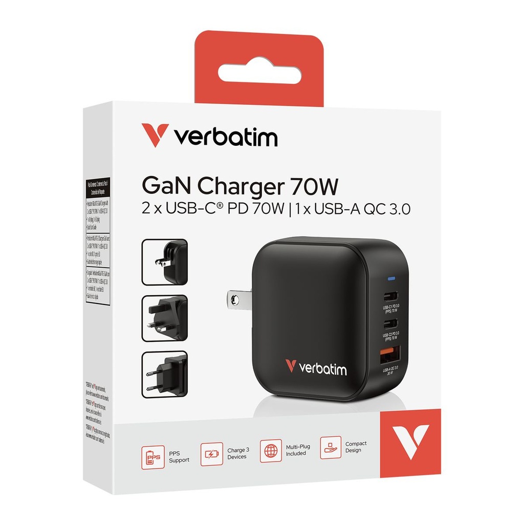 GAN CHARGER 3 PORT 70W MINI