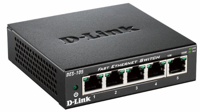 SWITCH DESKTOP 5 PORTE 10/100 METAL