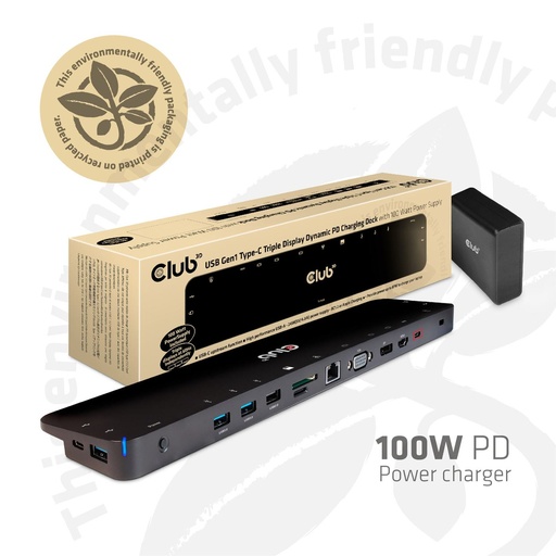 [CSV-1564W100] USB-C UNIV.3X DOCK 100WATT POWER