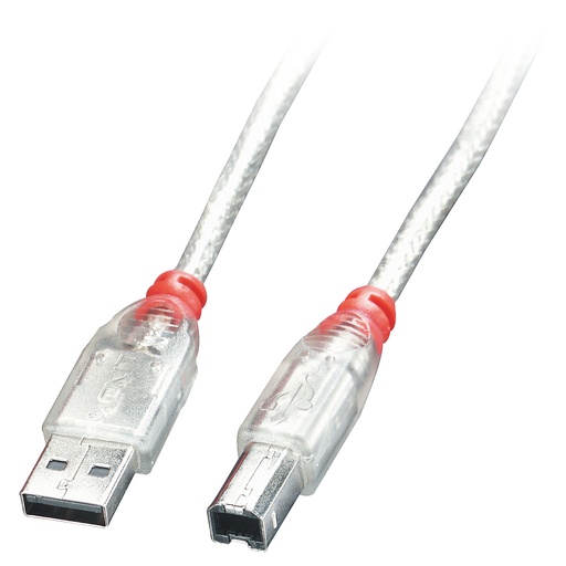 [41750-LND] CAVO USB 2.0 TIPO A/B, TRASP., 0,2M