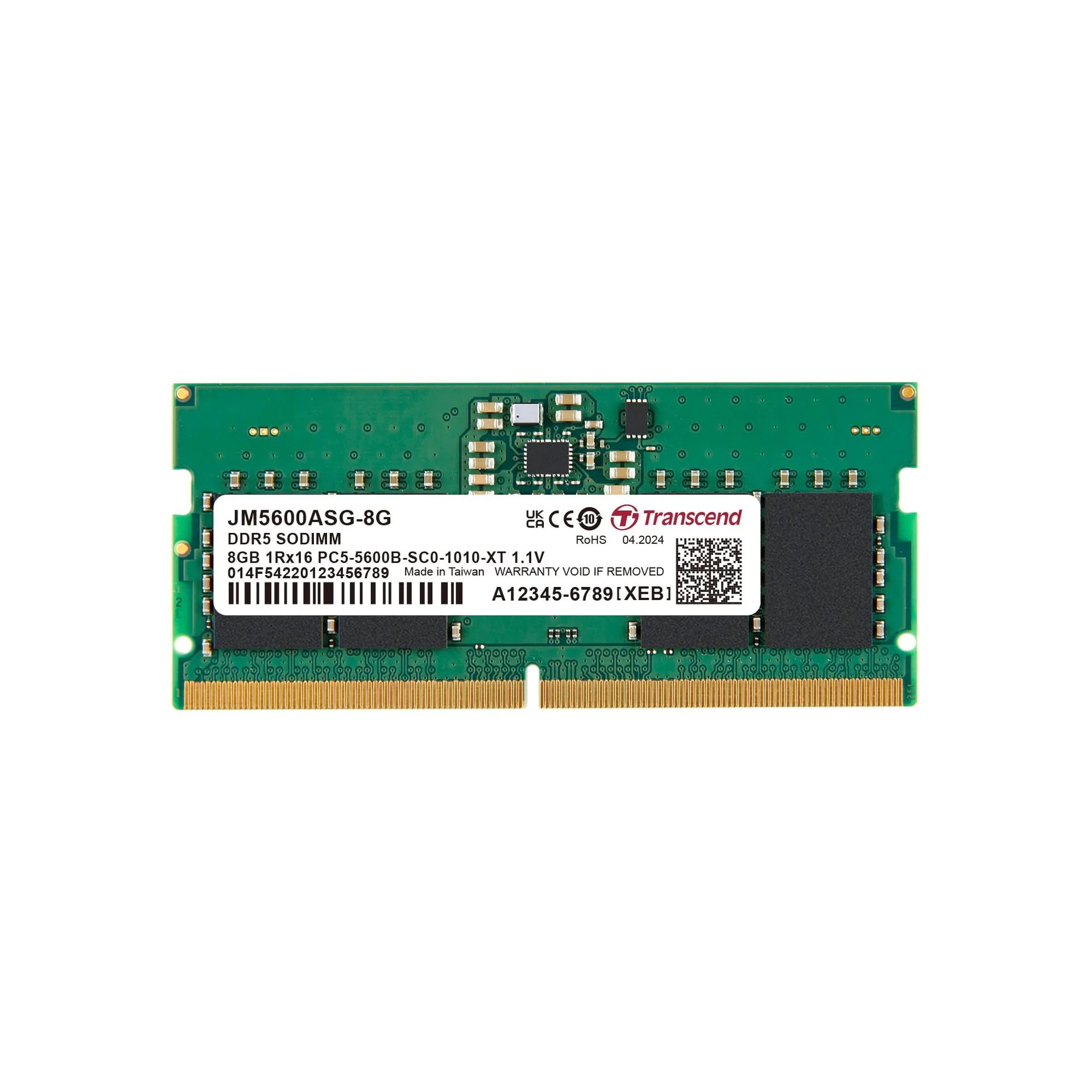 [JM5600ASG-8G] 8GB JM DDR5 5600 SO-DIMM 1RX16