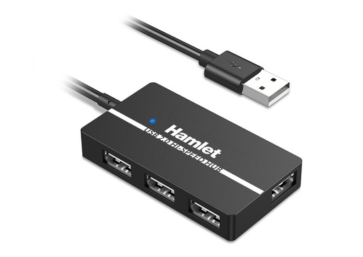 [XHUB-04U2] HUB USB2.0 SLIM 4PORTE AUTOALIMENT.