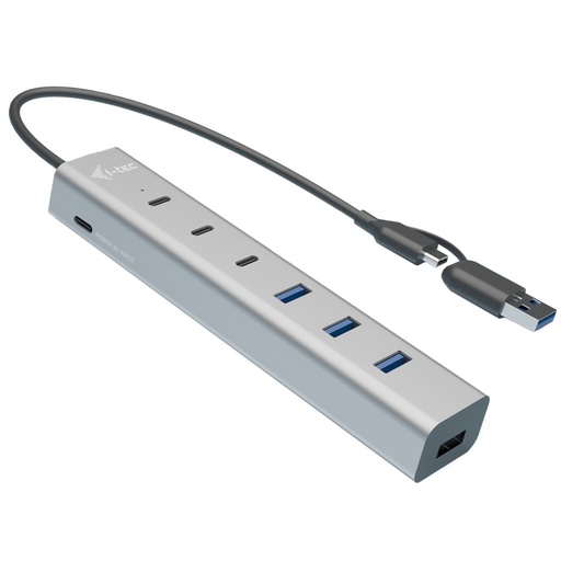 [CAHUBMETAL7] USB-C/USB-A CHARGING METAL HUB 7PO.