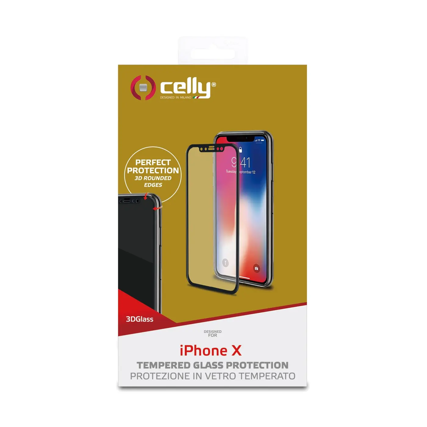 [3DGLASS900BK] 3D GLASS IPHONE XS/X BLACK
