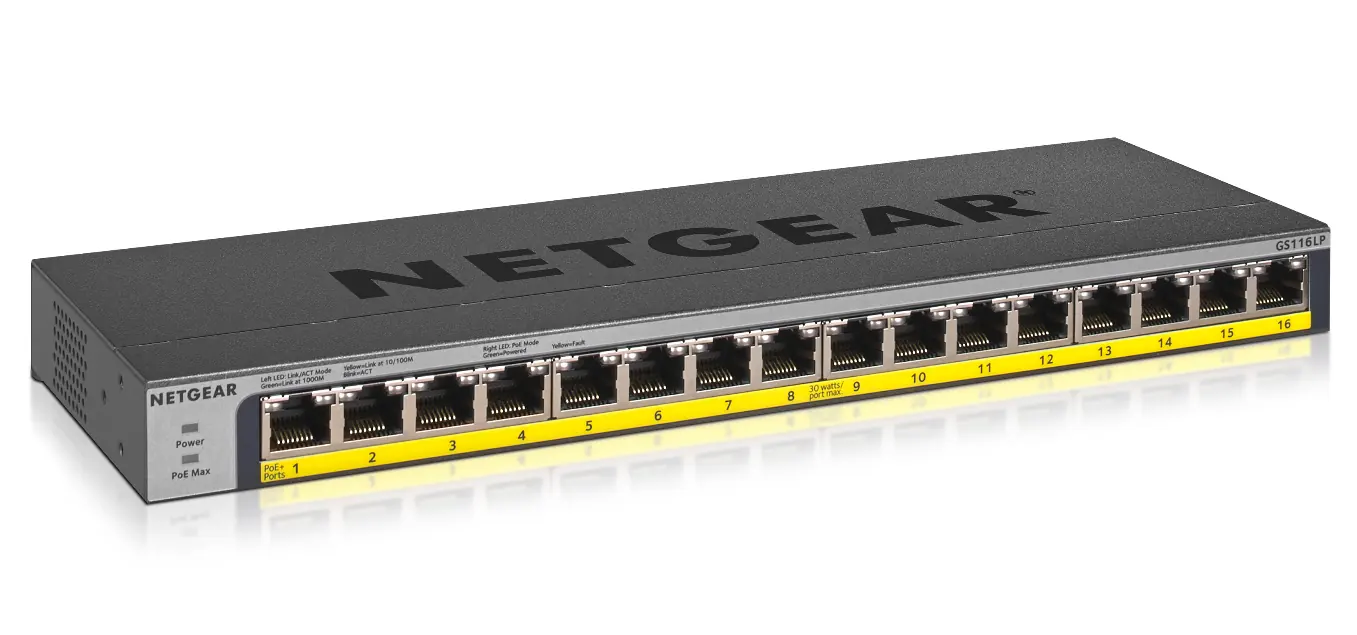 [GS116LP-100EUS] 16PT POE/POE+GIGABIT UNMANAGED SWCH