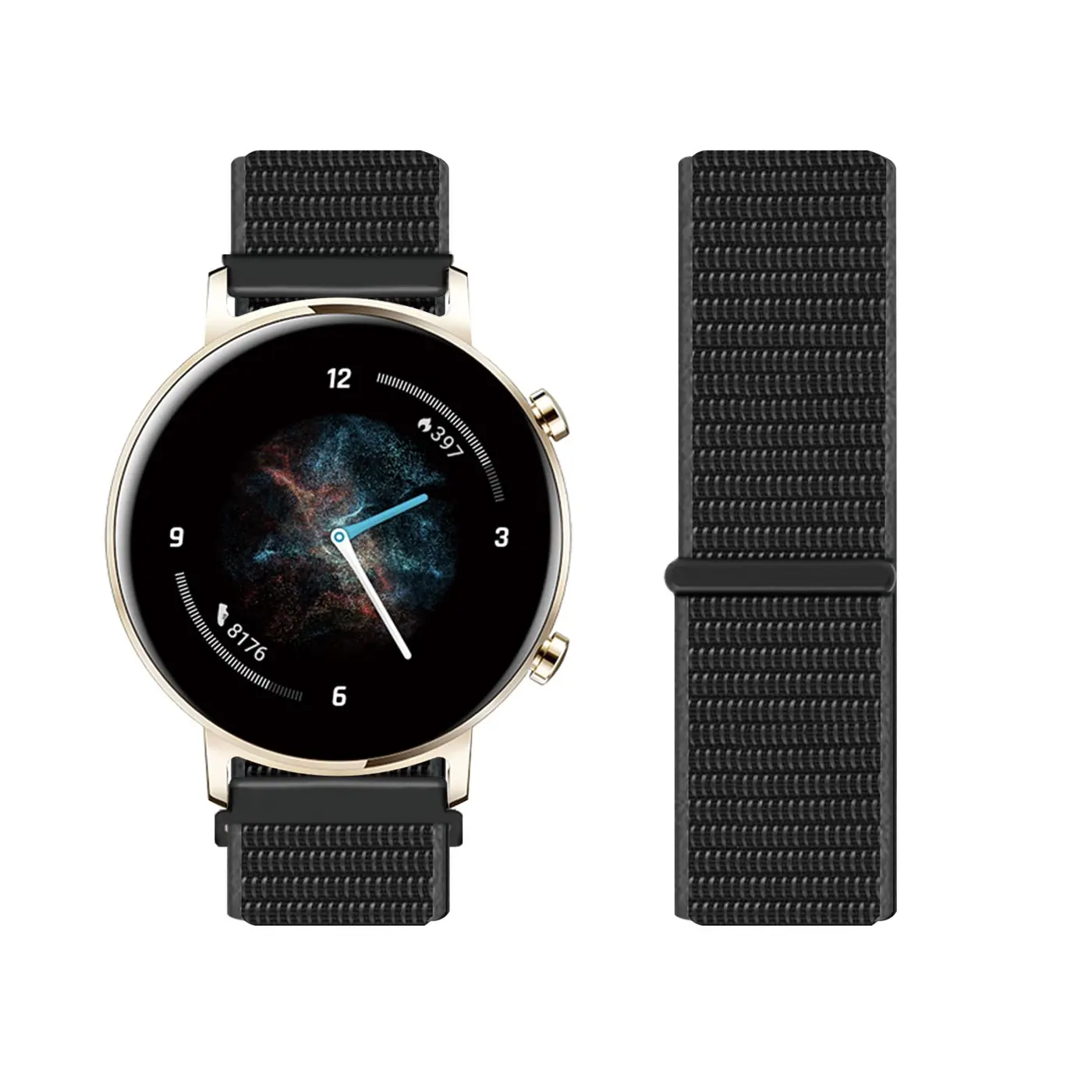 [WBANDUNISTR22BK] UNIVERSAL STRAP WATCHBAND 22MM BK