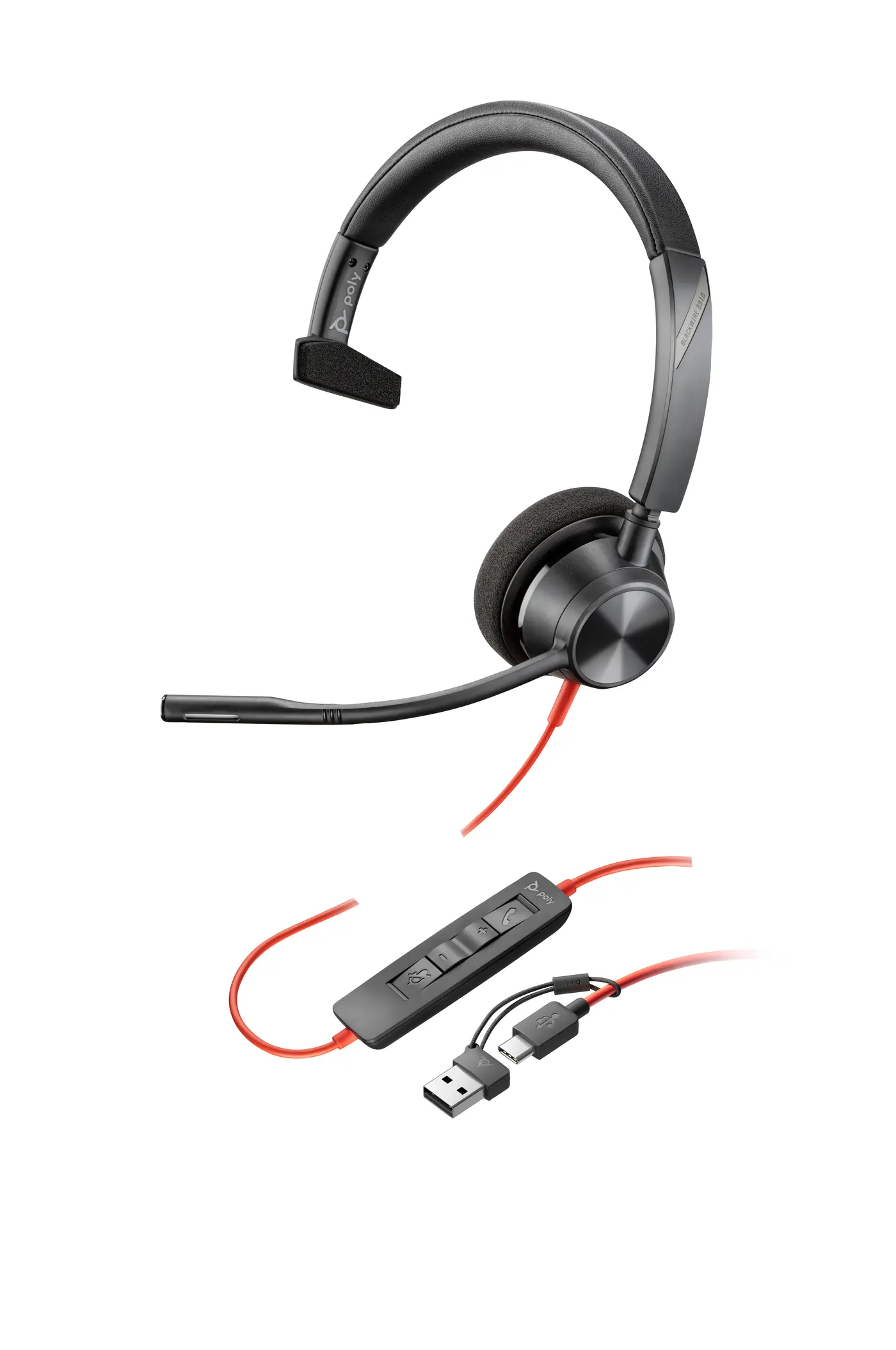 [8X215AA] POLY BW 3310 MONO USB-C HS +USB-