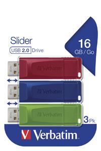 [49326] MEMORY USB 16GB SLIDER TRIPACK