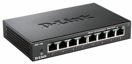 [DES-108] SWITCH DESKTOP 8 PORTE 10/100 METAL
