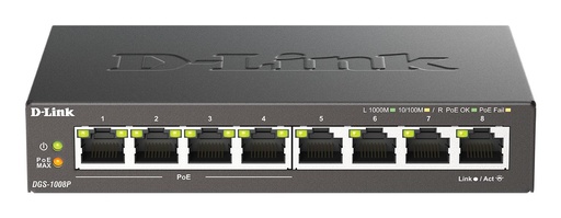 [DGS-1008P] SWITCH DESKTOP 8PORTE 10/100/1000 P